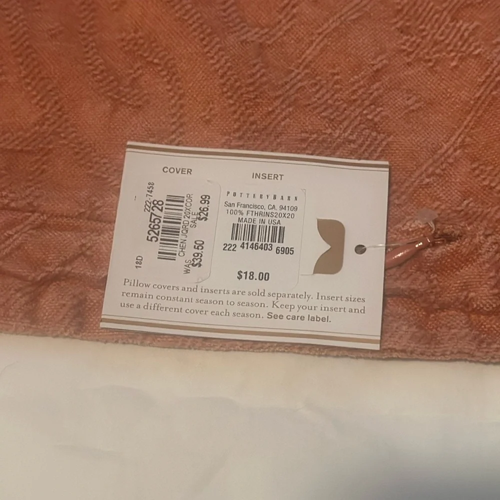 Pottery Barn square chenille jacquard pillow coverl - Picture 4 of 5